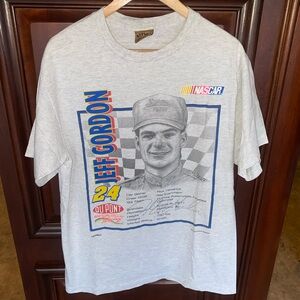 Vintage 90’s Nutmeg NASCAR Jeff Gordon Bio Rookie Card Type Graphic Tee Shirt